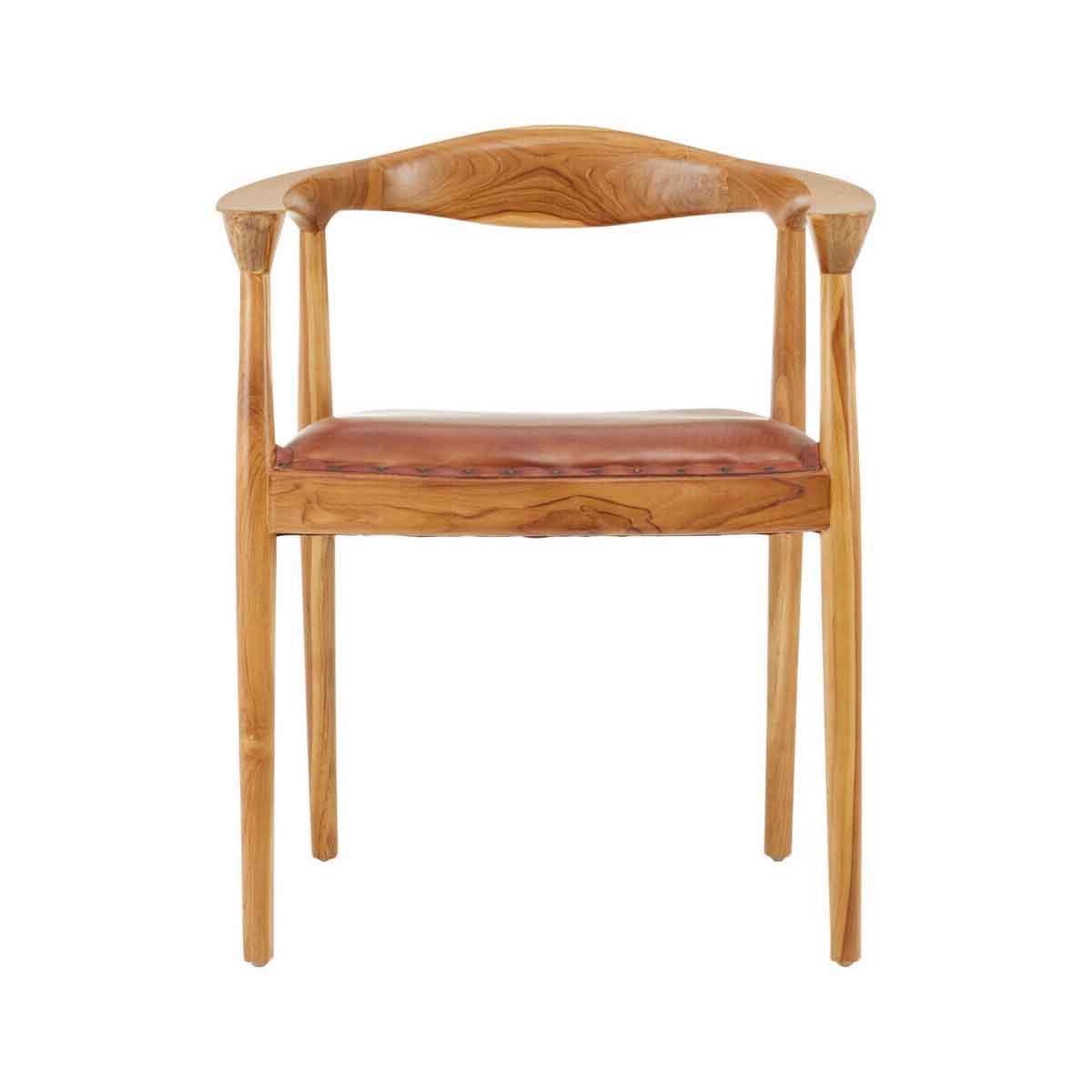 Kendari Open Back Brown Leather Chair