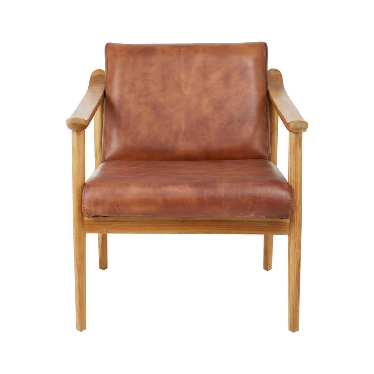 Kendari Chair With Brown Plain Leather