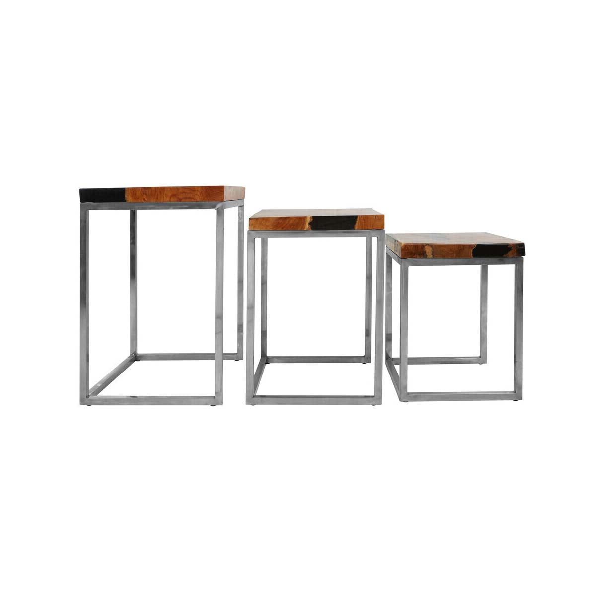 Surak Set Of 3 Teak Wood Nesting Tables