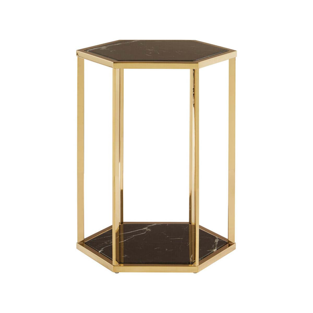 Piermount Black And Gold Finish End Table