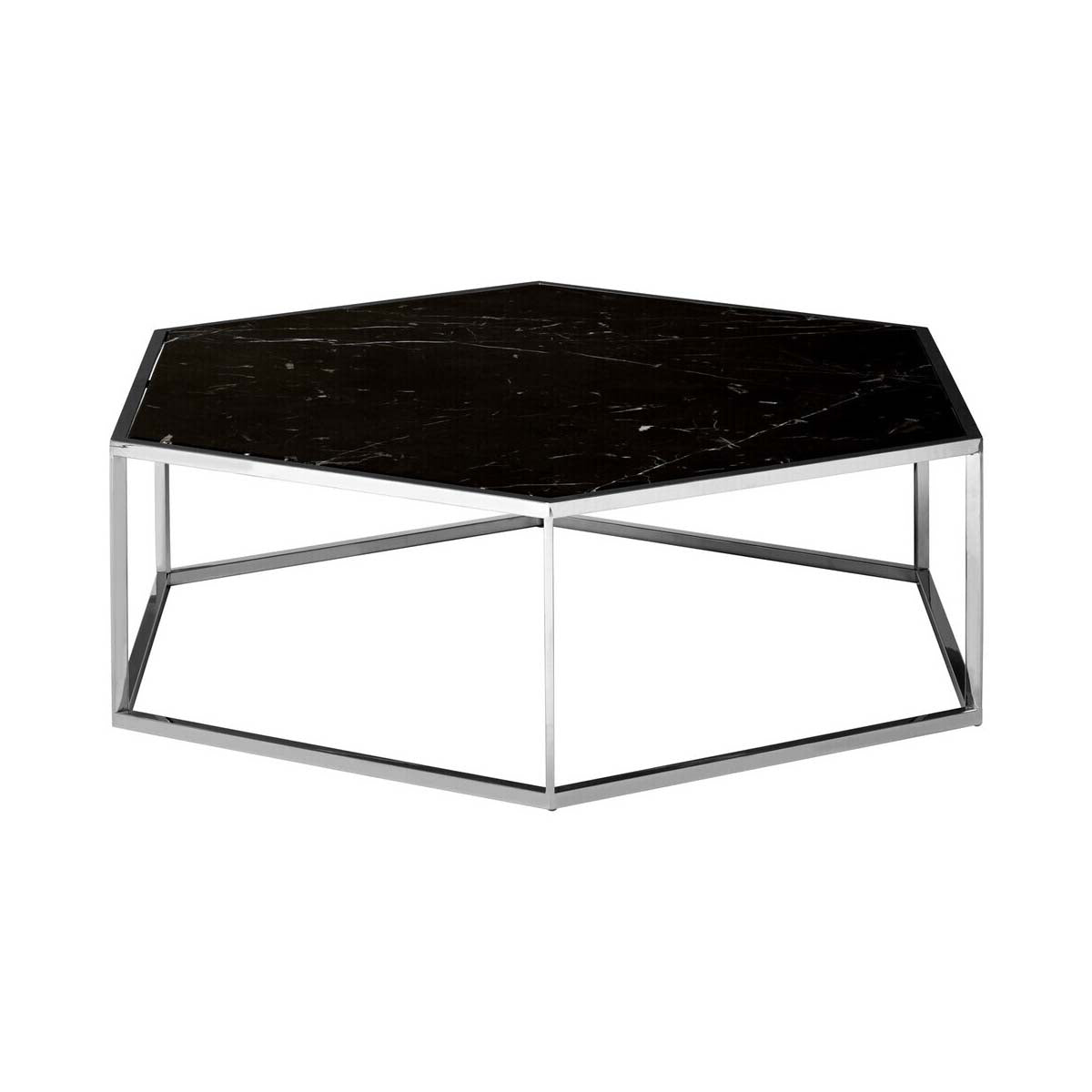 Piermount Silver Frame Hexagon Coffee Table