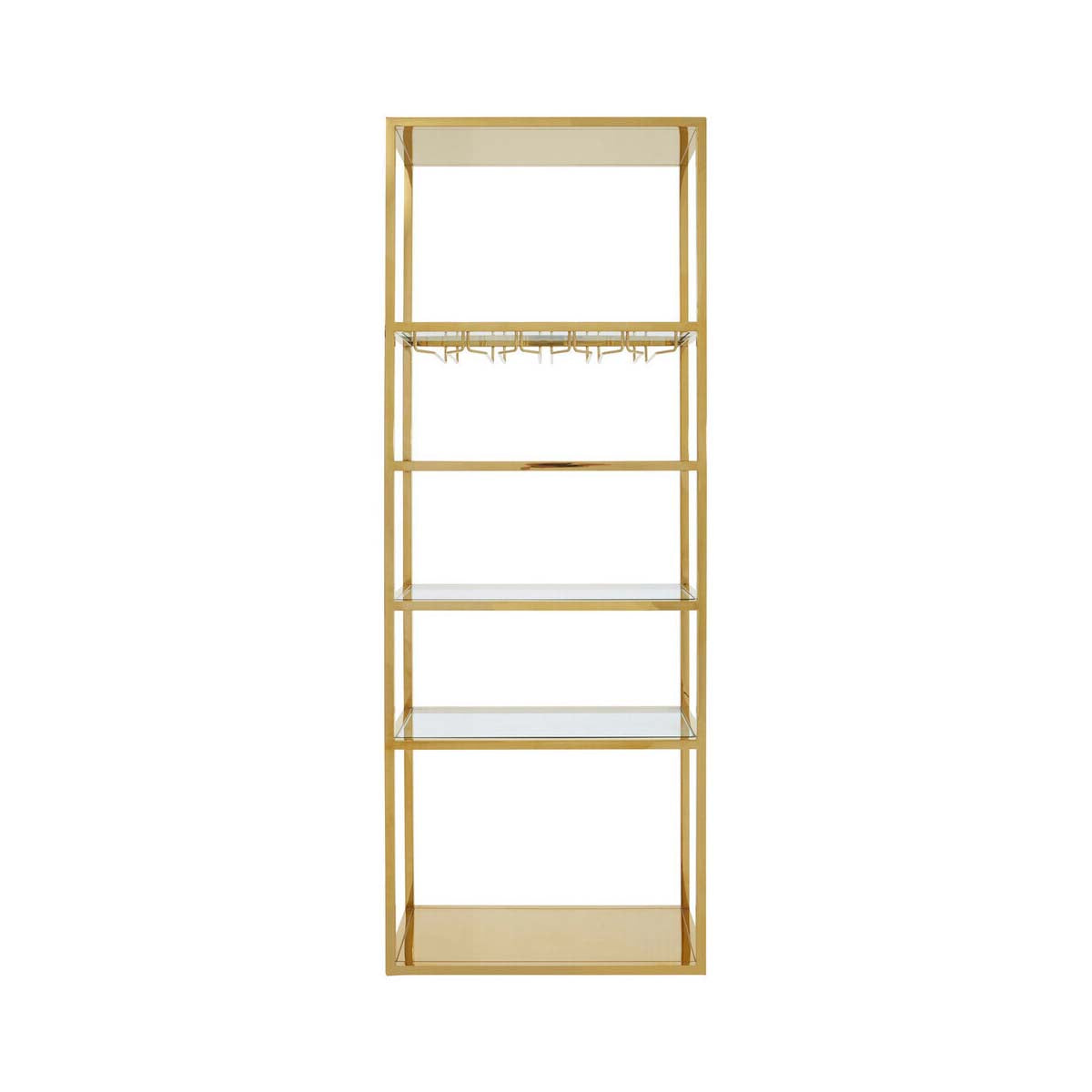 Piermount Gold Bar Shelf Unit With Glass Rack