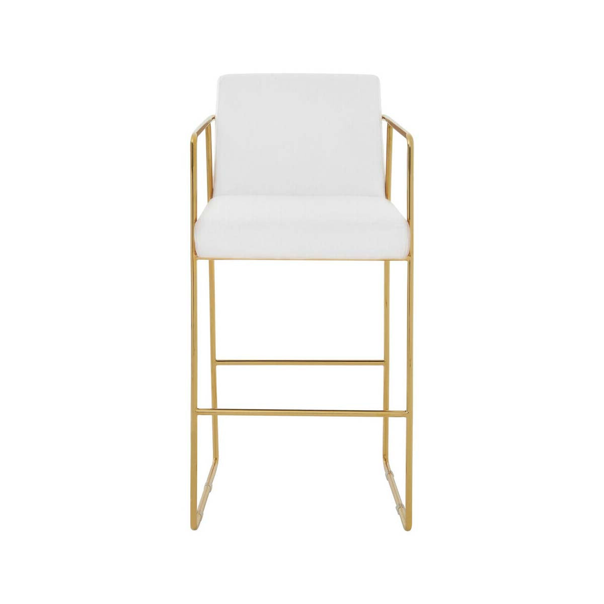 Piermount Mink Velvet And Gold Bar Stool
