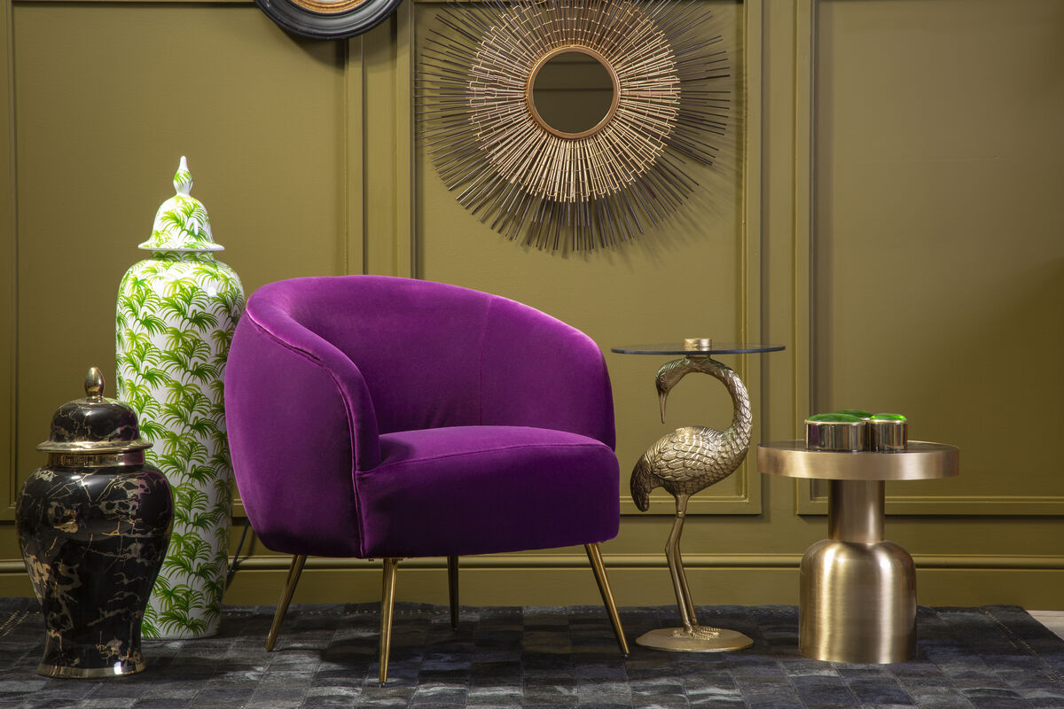 Manhattan Purple Velvet Armchair