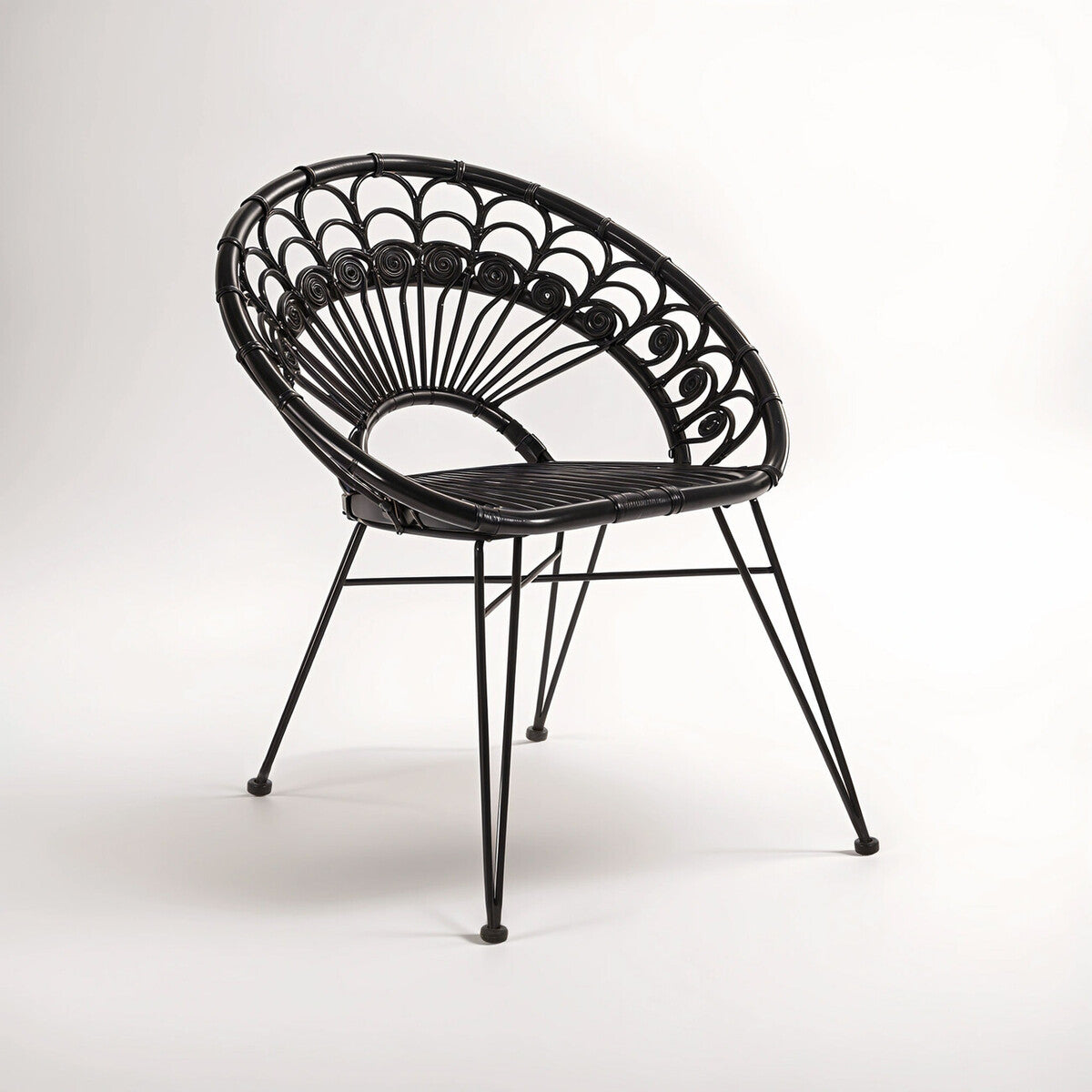 Manado Black Natural Rattan Chair