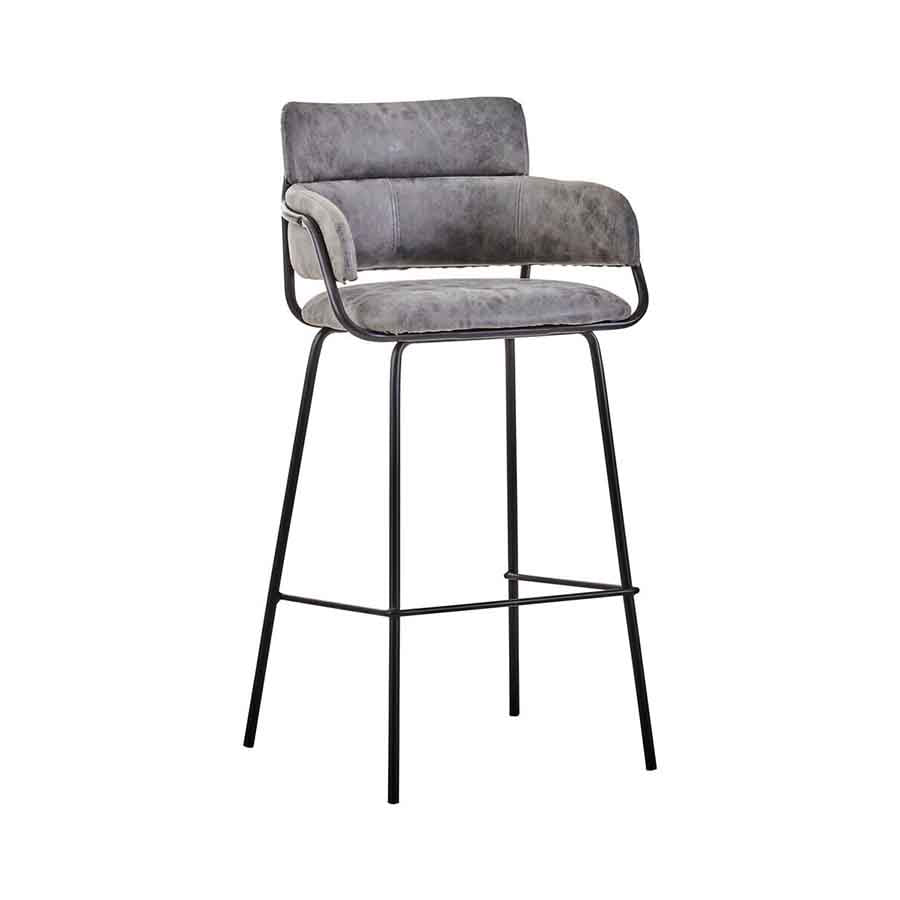 Tamzin Grey Faux Leather Bar Chair