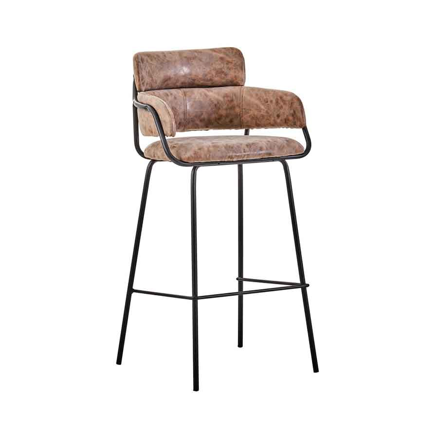 Tamzin Brown Faux Leather Bar Chair