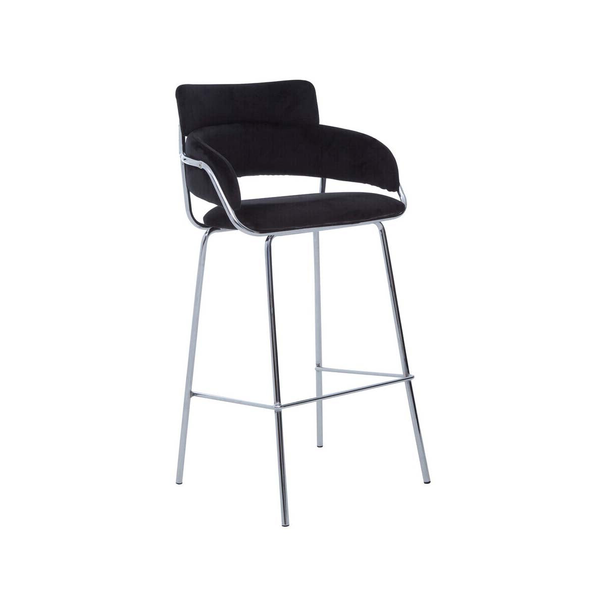 Tamzin Black Velvet Bar Chair