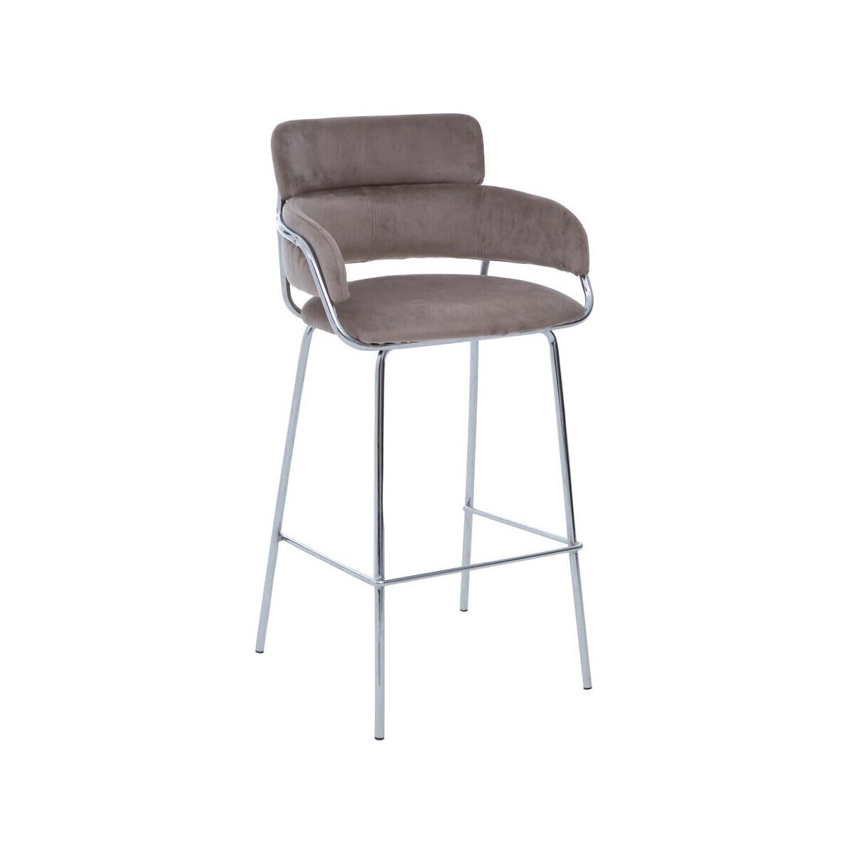 Tamzin Mink Velvet Bar Chair