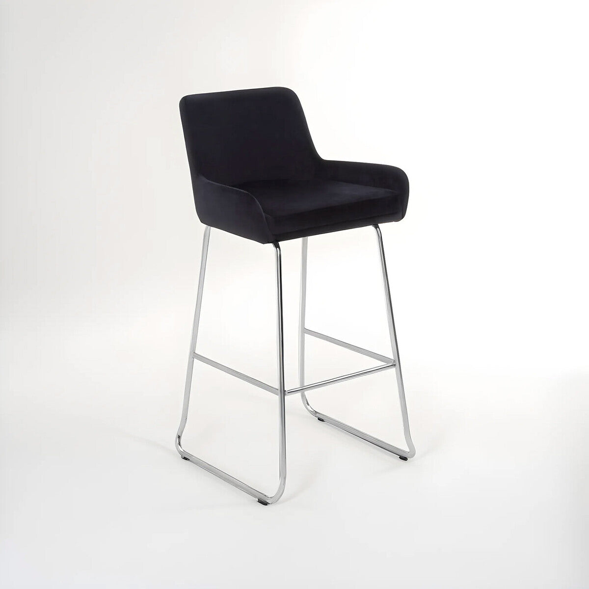 Tamzin Black Velvet Bar Chair With Low Arms