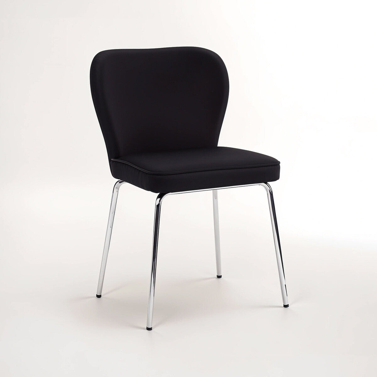 Tamzin Curved Black Chrome Finish Dining Chair