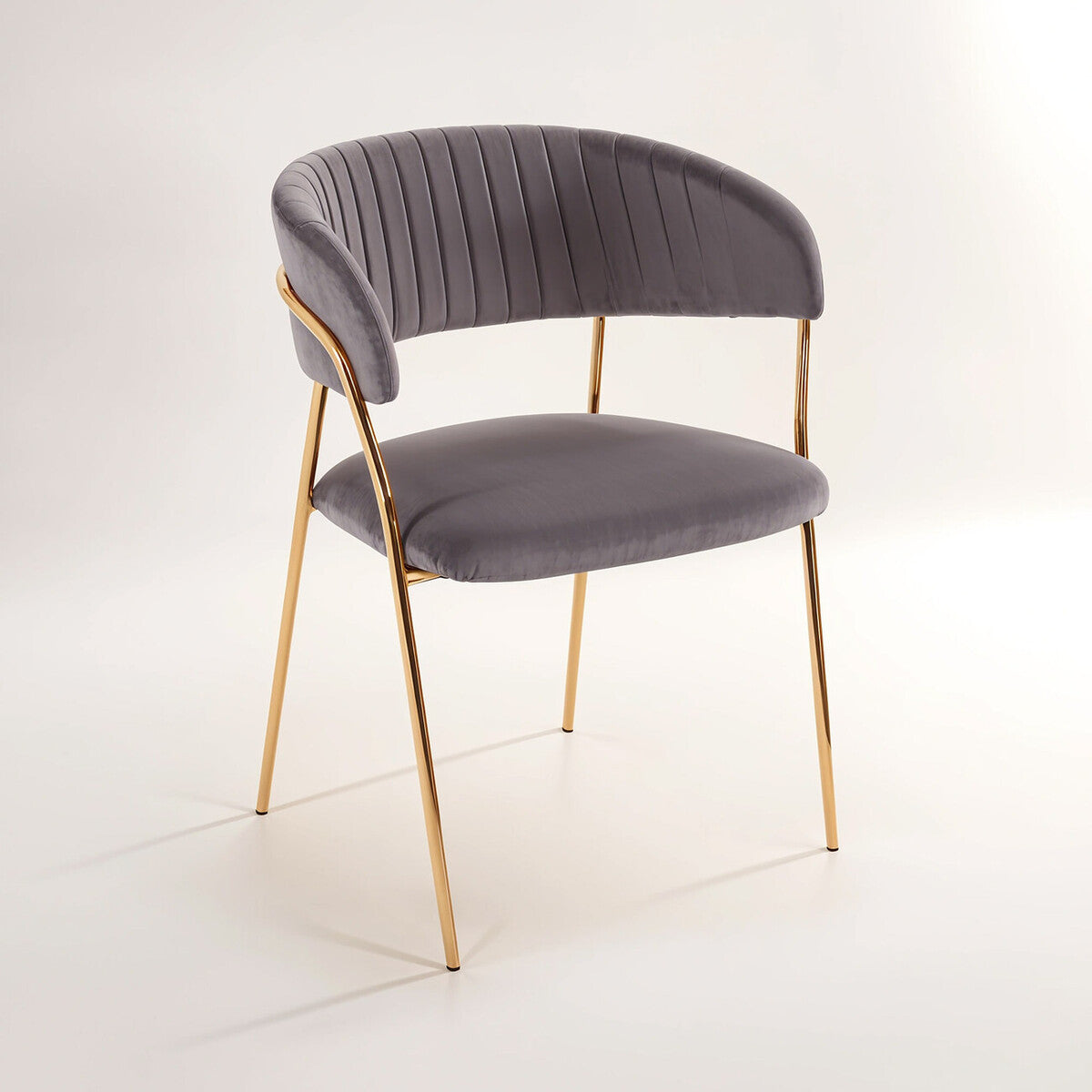 Tamzin Mink Channel Gold Finish Dining Chair