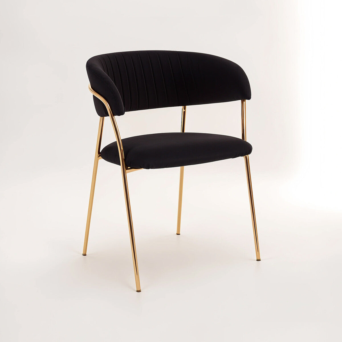 Tamzin Black Channel Gold Finish Dining Chair
