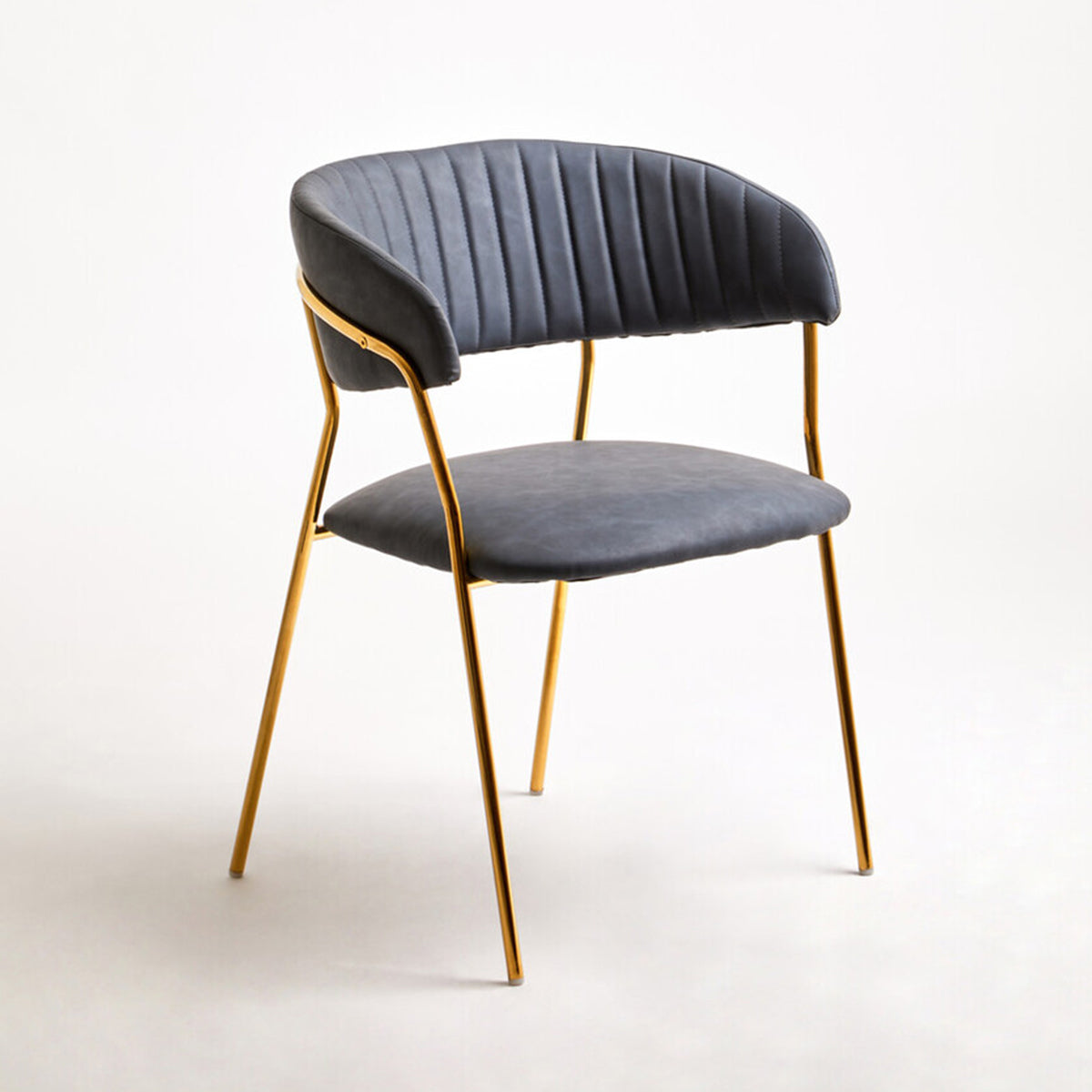 Tamzin Dark Grey Faux Leather Dining Chair