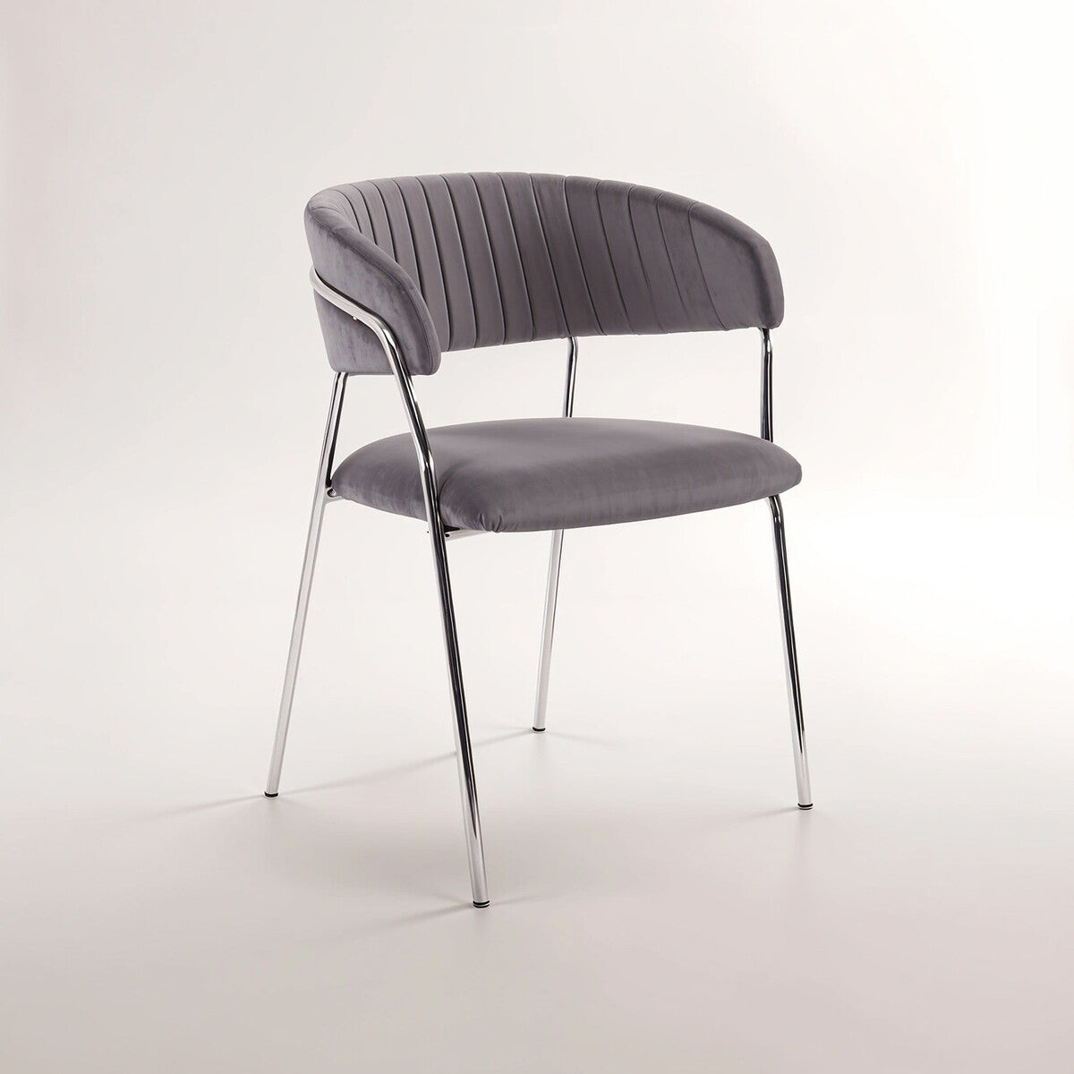 Tamzin Mink Channel Chrome Finish Dining Chair