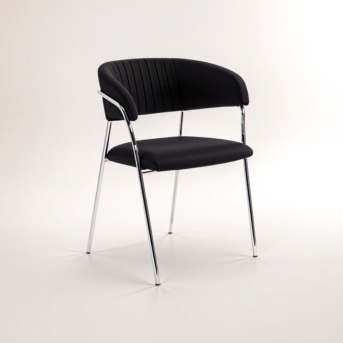 Tamzin Black Channel Chrome Finish Dining Chair