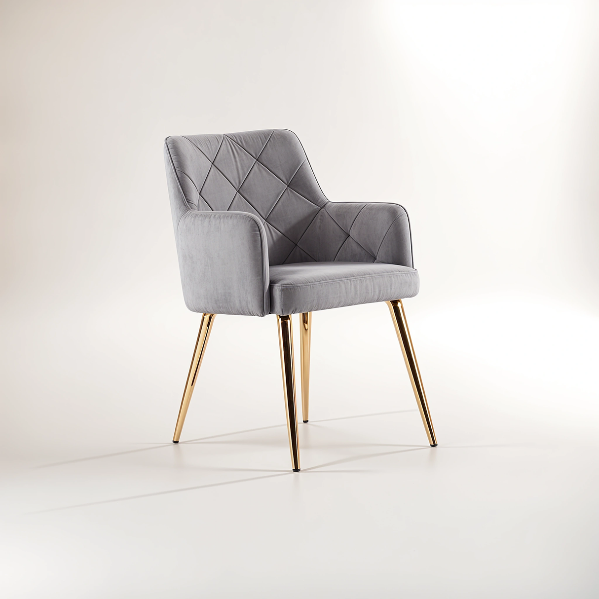 Tamzin Mink Velvet Angular Dining Chair