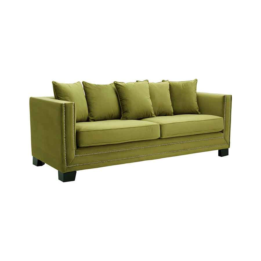 Sofia 3 Seat Moss Velvet Sofa