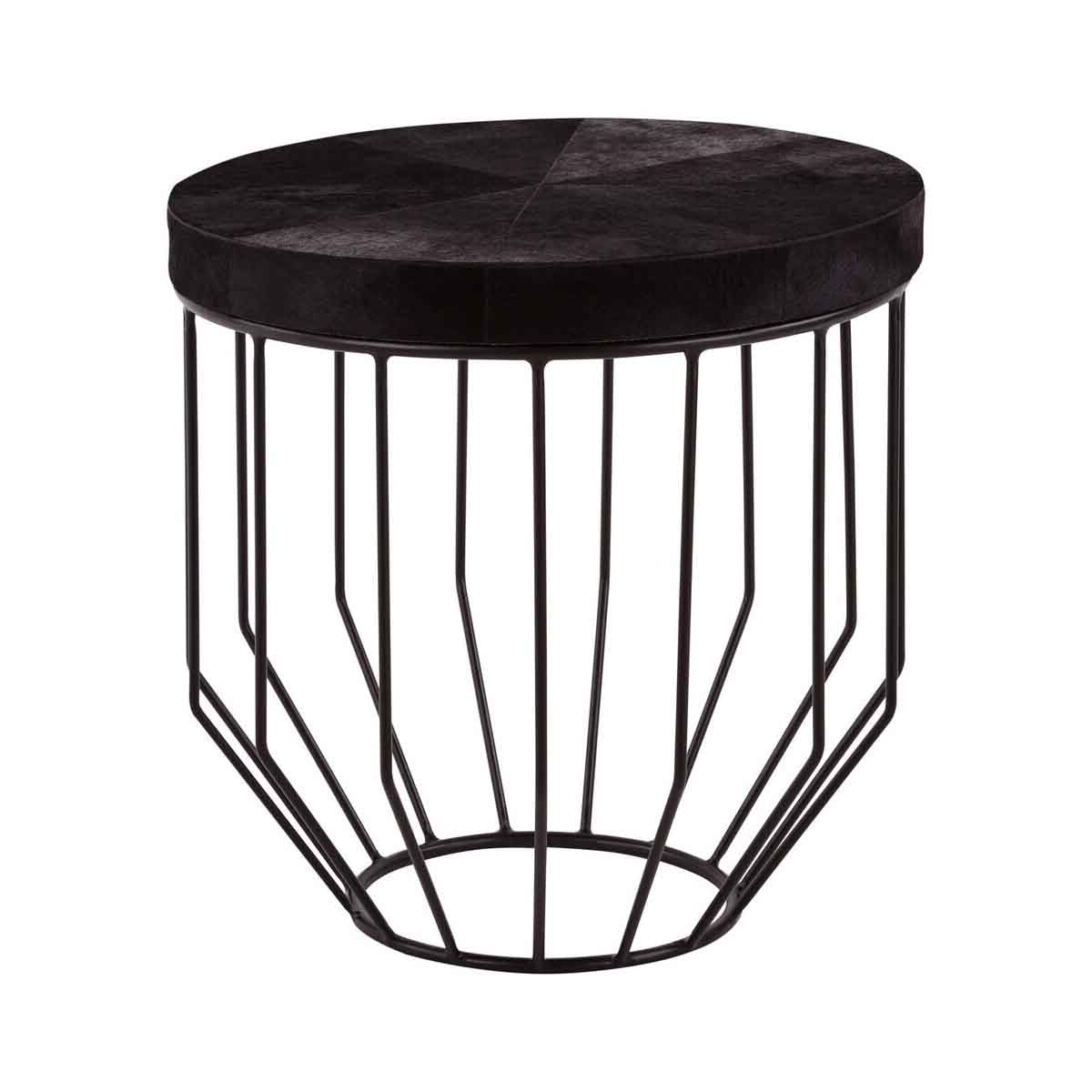 Kensington Townhouse Hair On Hide Top Round Side Table