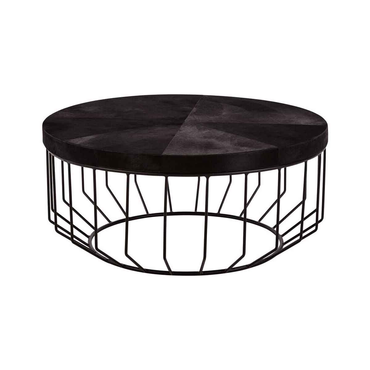 Kensington Townhouse Hair On Hide Top Round Coffee Table