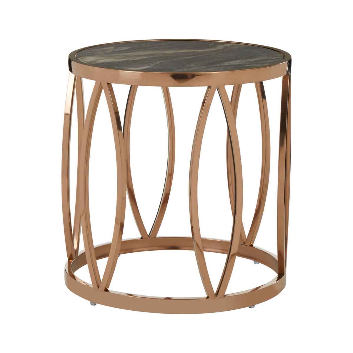 Tula Round Side Table With Leaf Base