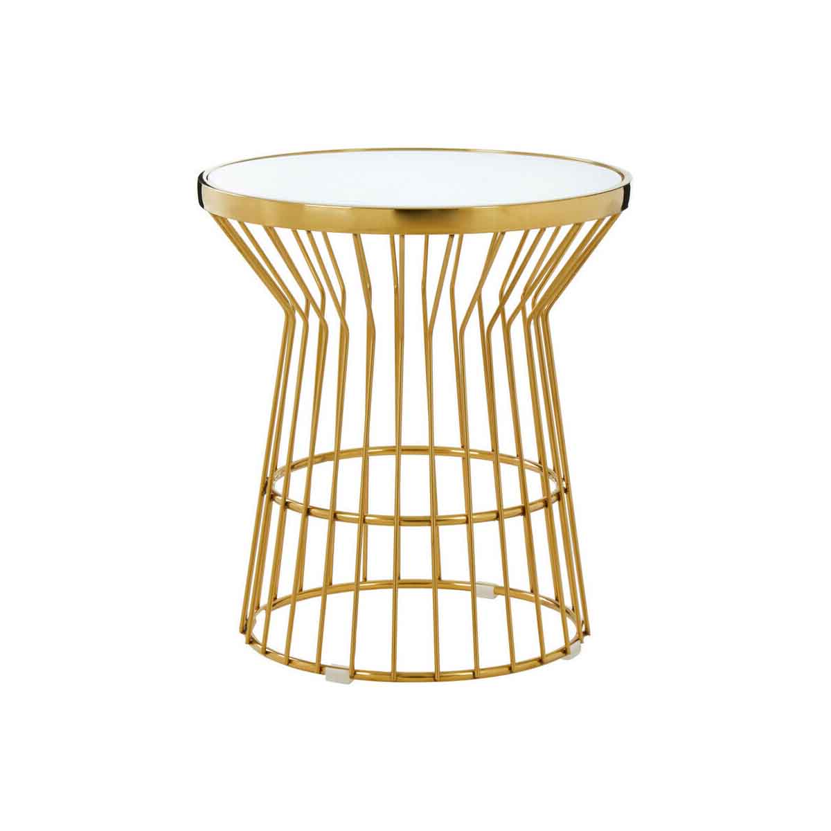 Tula Gold Finish Corset Base Side Table