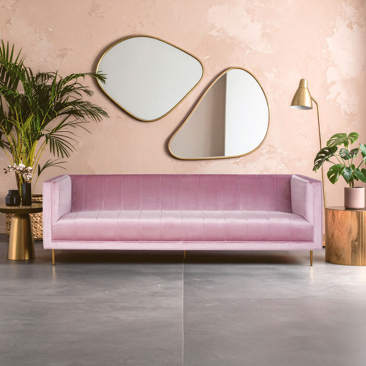 Otylia 3 Seat Pink Sofa