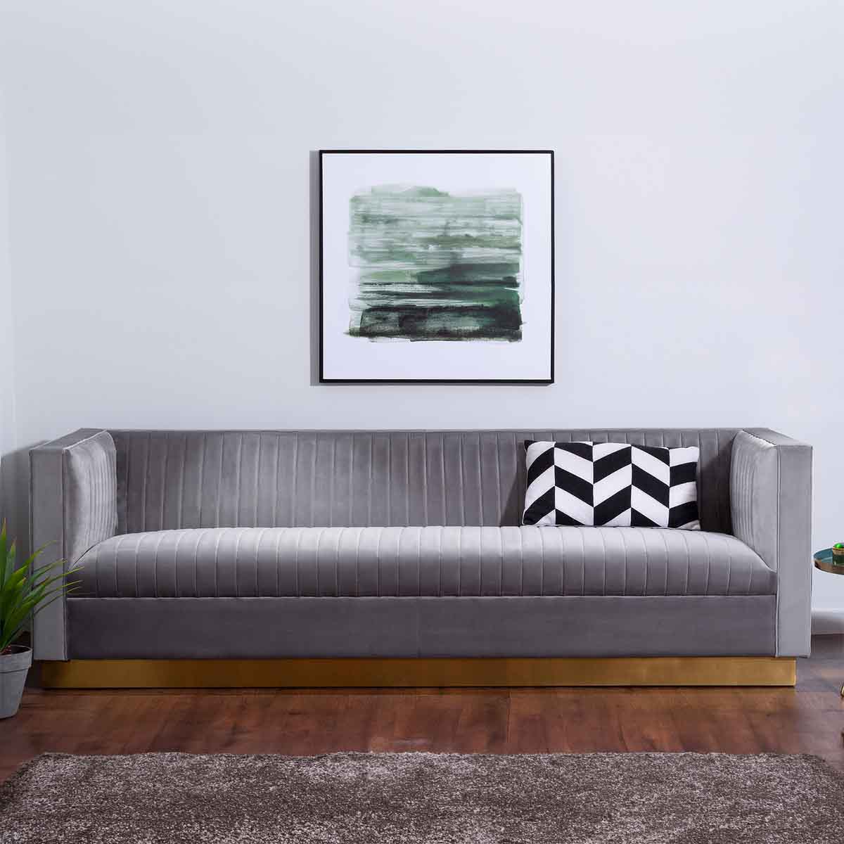 Opal 3 Seat Grey Sofa