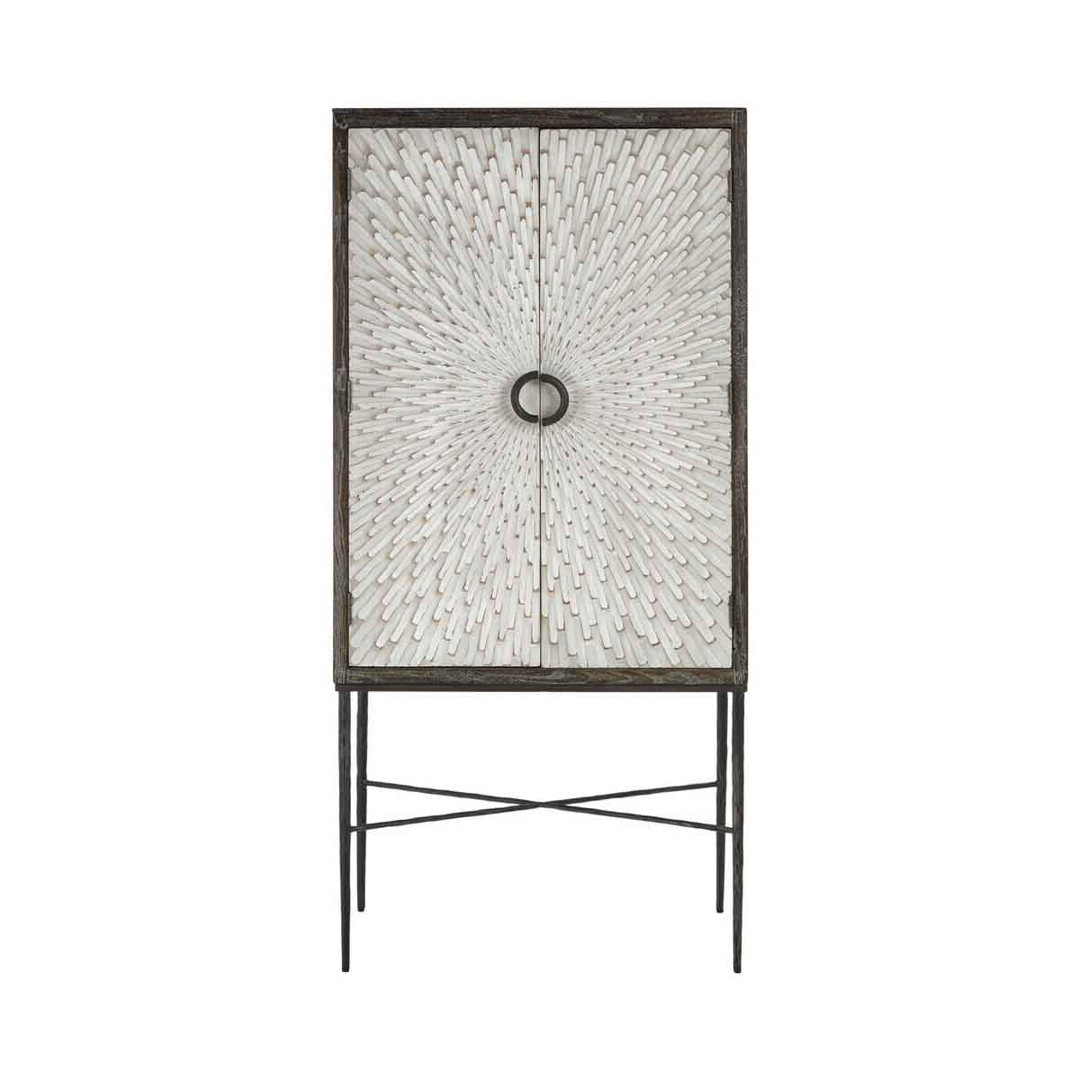 Milan Two Door Elm Wood Wine Cabinet