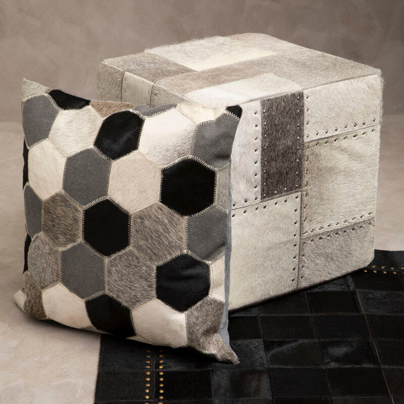 Safira Grey Pouffe