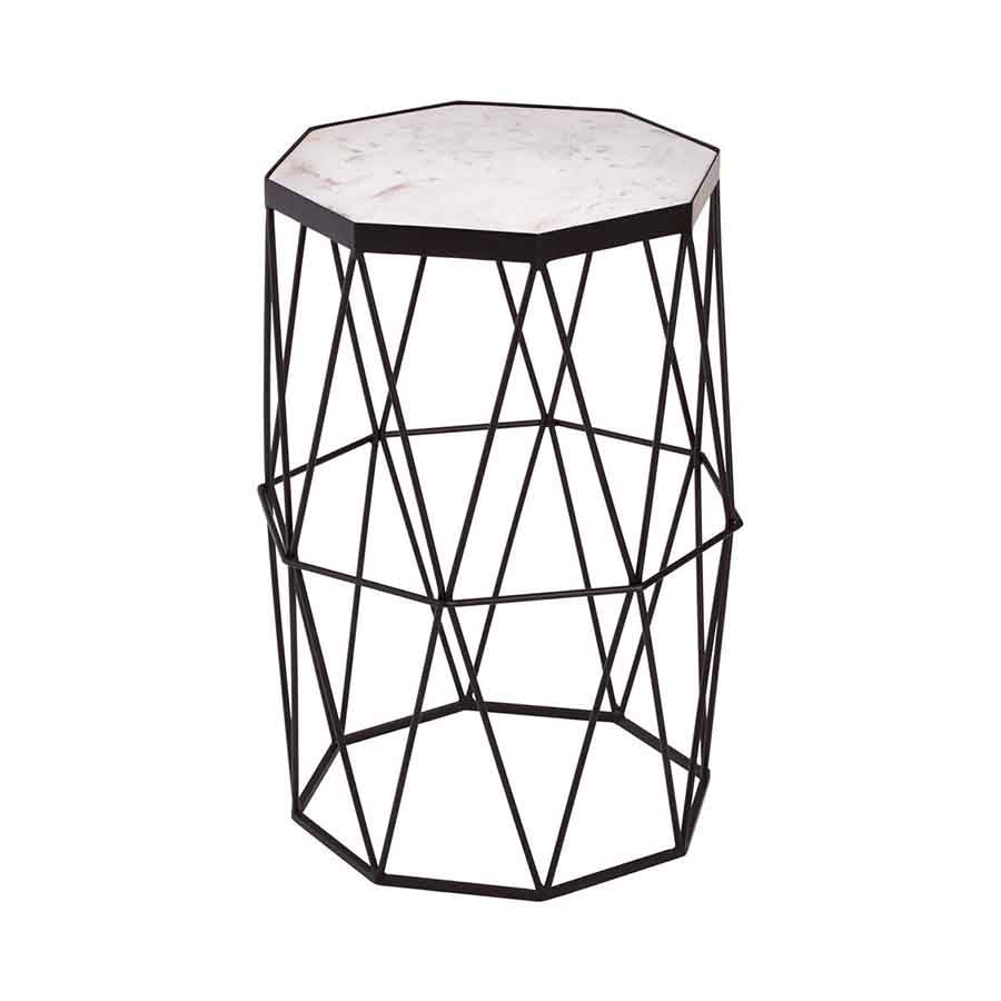 Shalimar Octagonal Black Finish Side Table