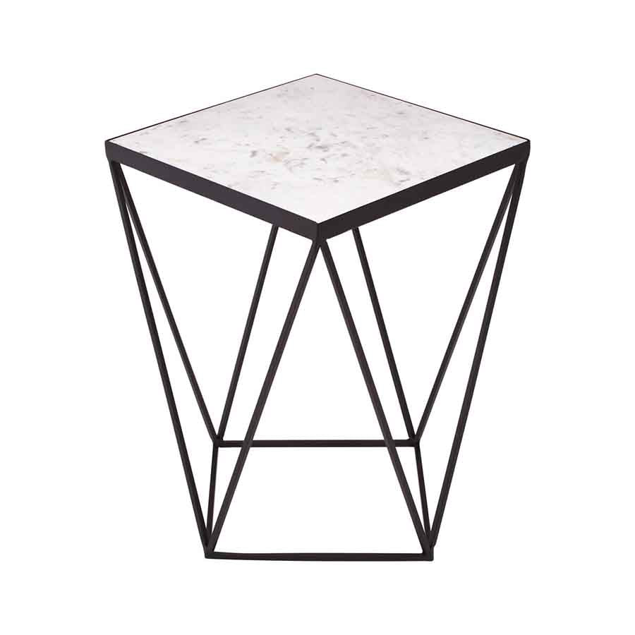 Shalimar Square Black Finish Base Side Table
