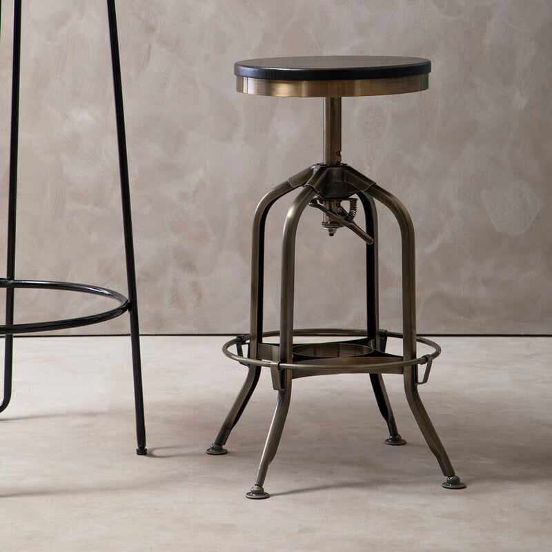 Gator Ash Wood Seat Metallic Stool