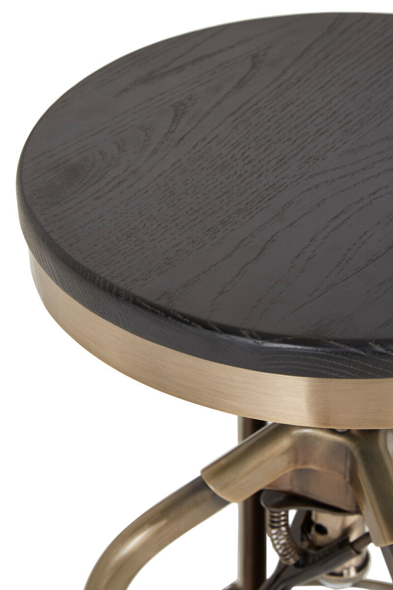 Gator Ash Wood Seat Metallic Stool