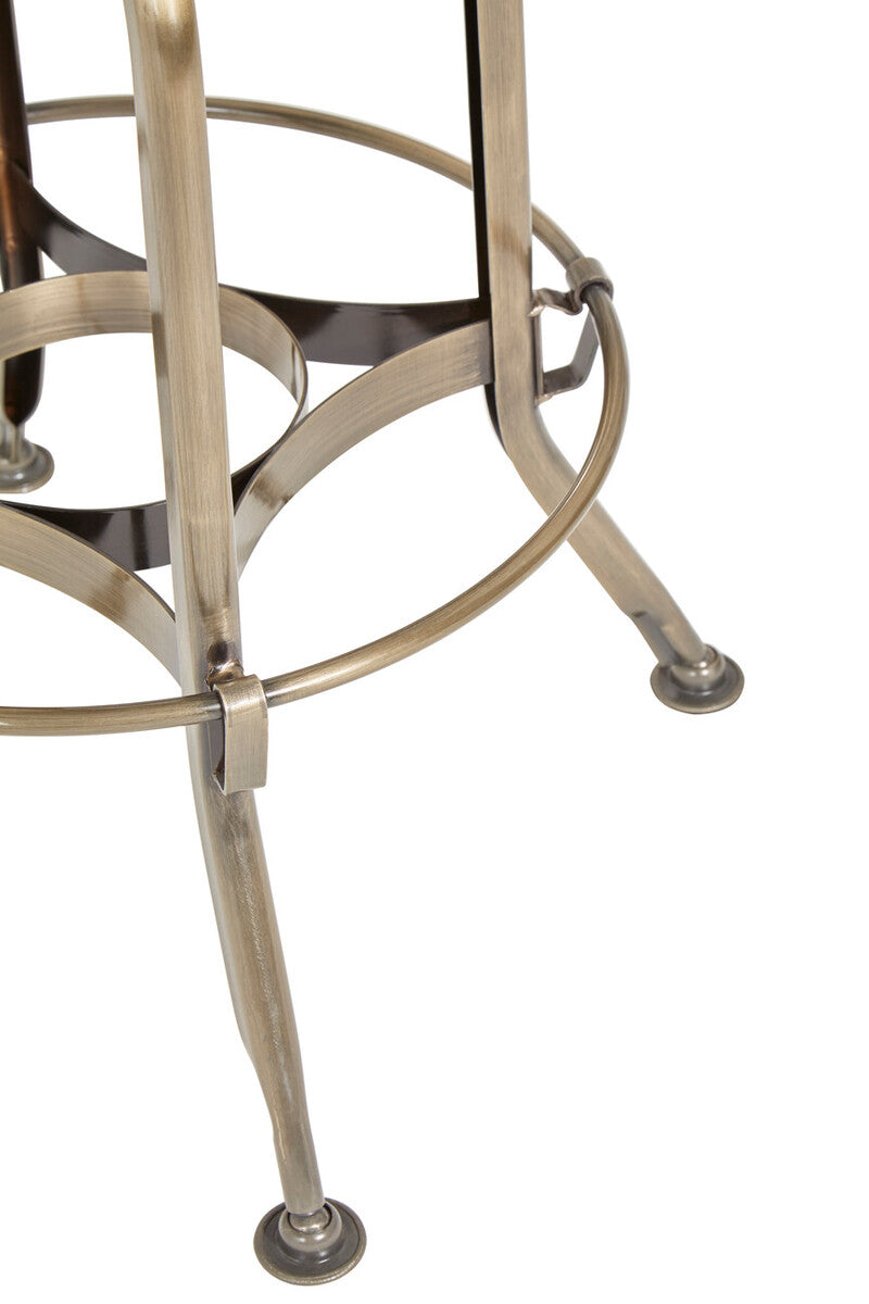 Gator Ash Wood Seat Metallic Stool