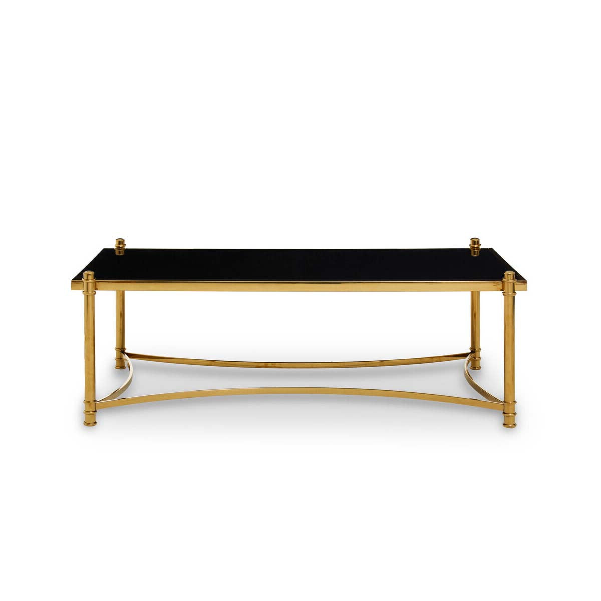 Ackley Gold Coffee Table with Black Glass