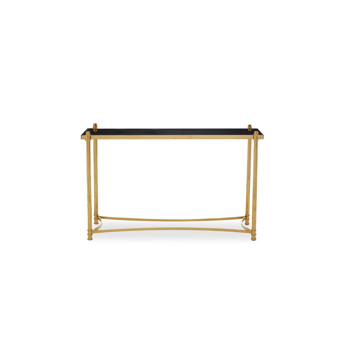 Ackley Gold Console Table with Black Glass