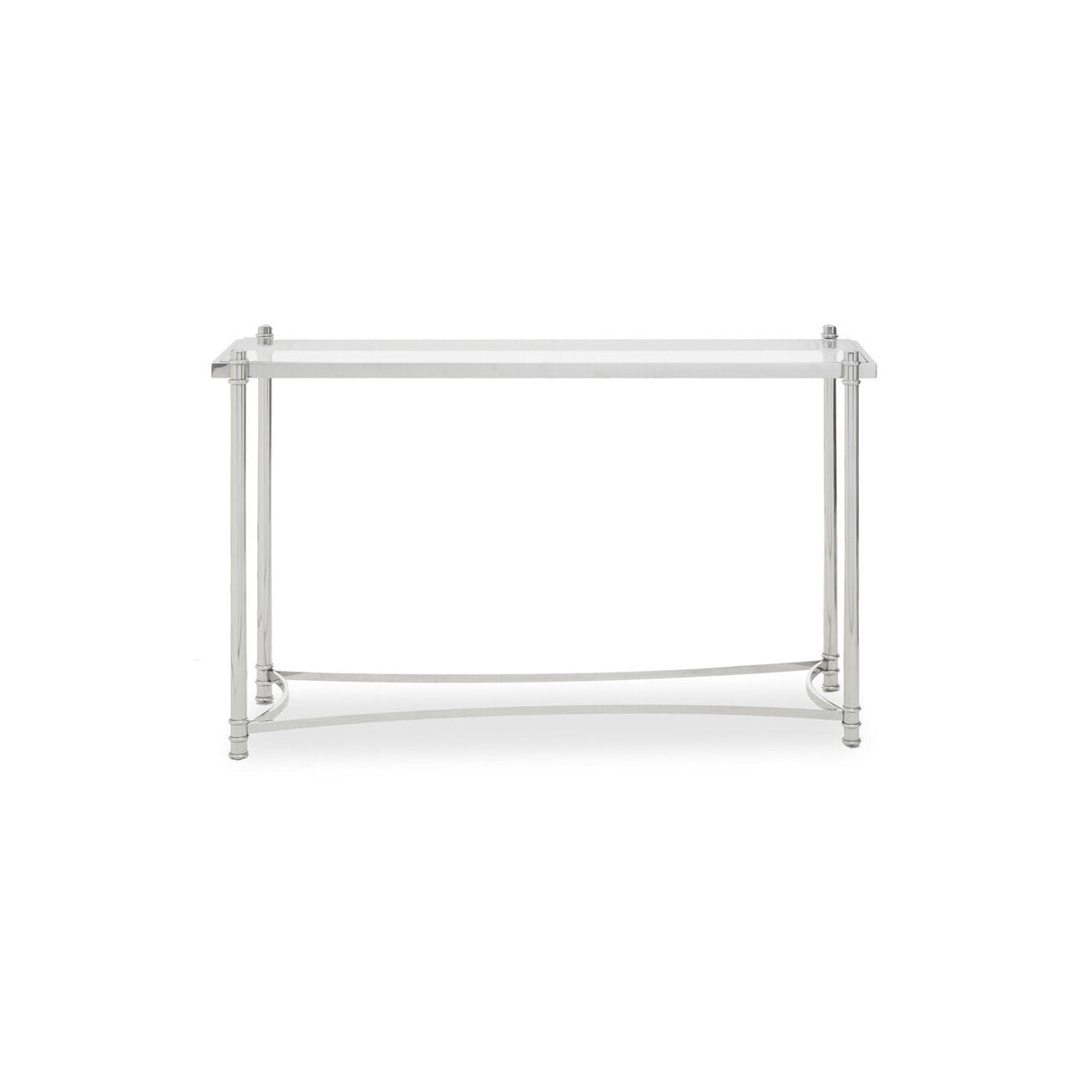 Ackley Silver Console Table with Clear Glass