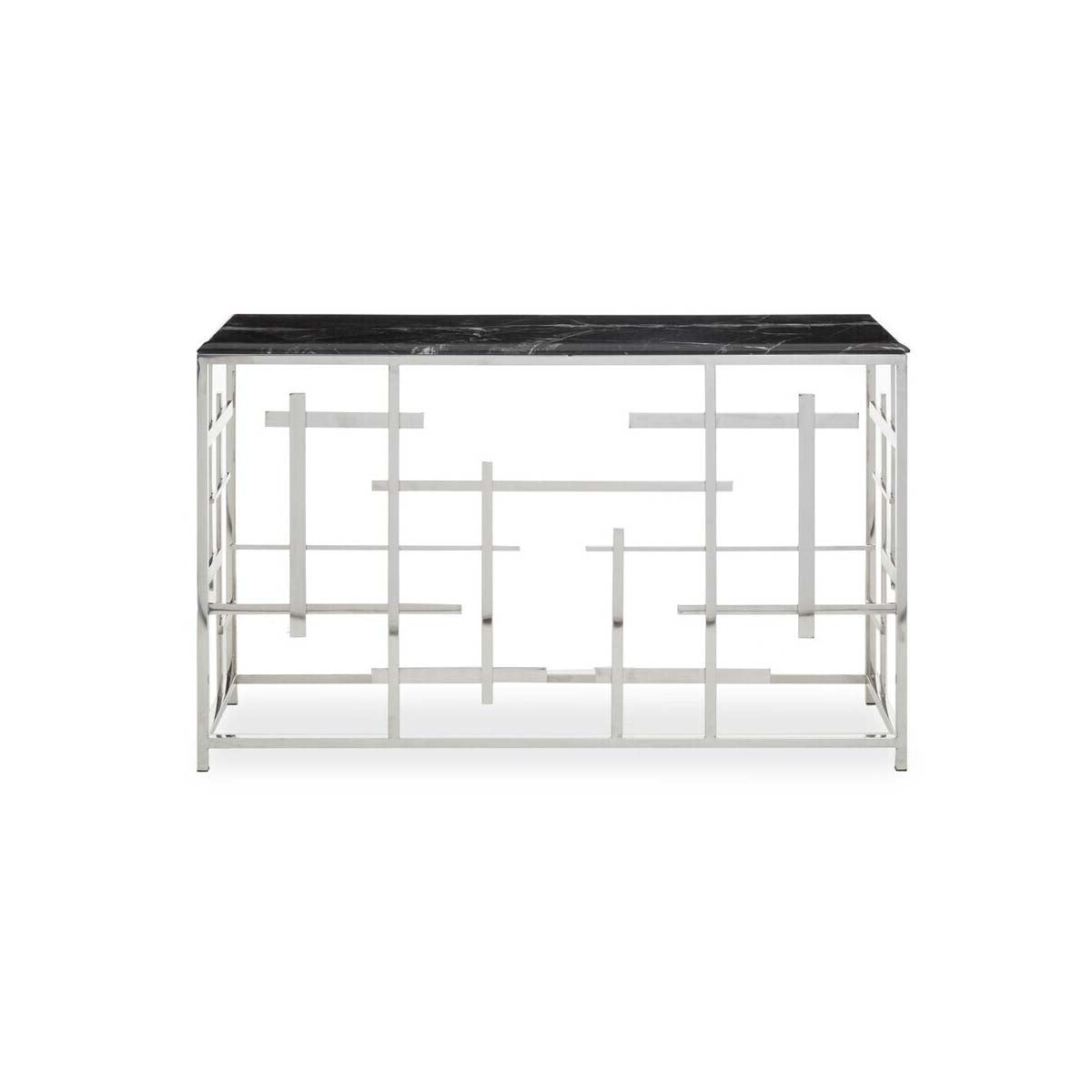Aprilia Black Marble Console Table