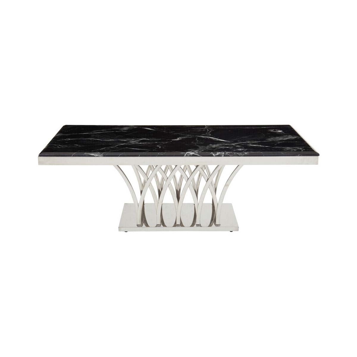 Arenza Black Marble And Silver Coffee Table