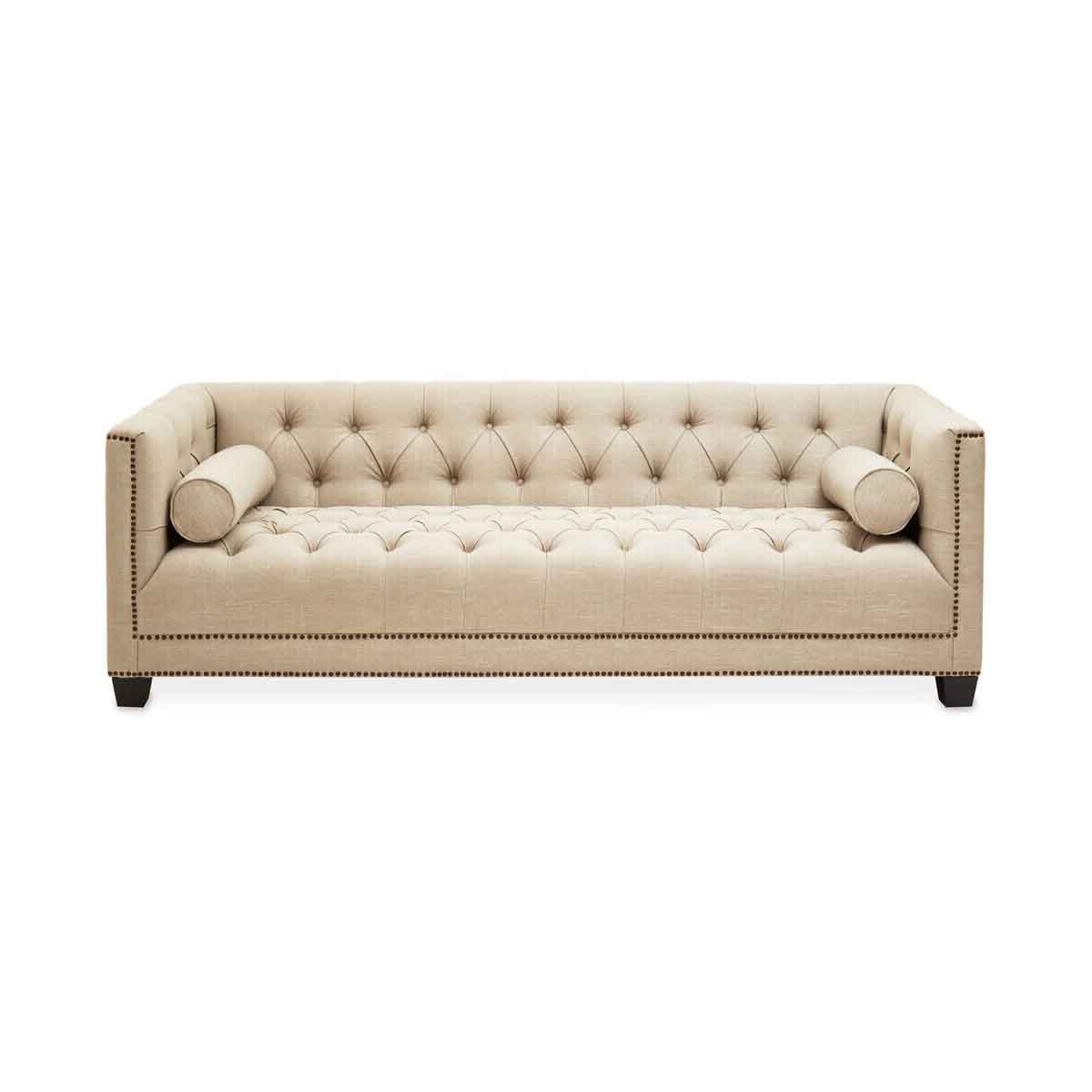 Surina 3 Seat Stone Fabric Sofa