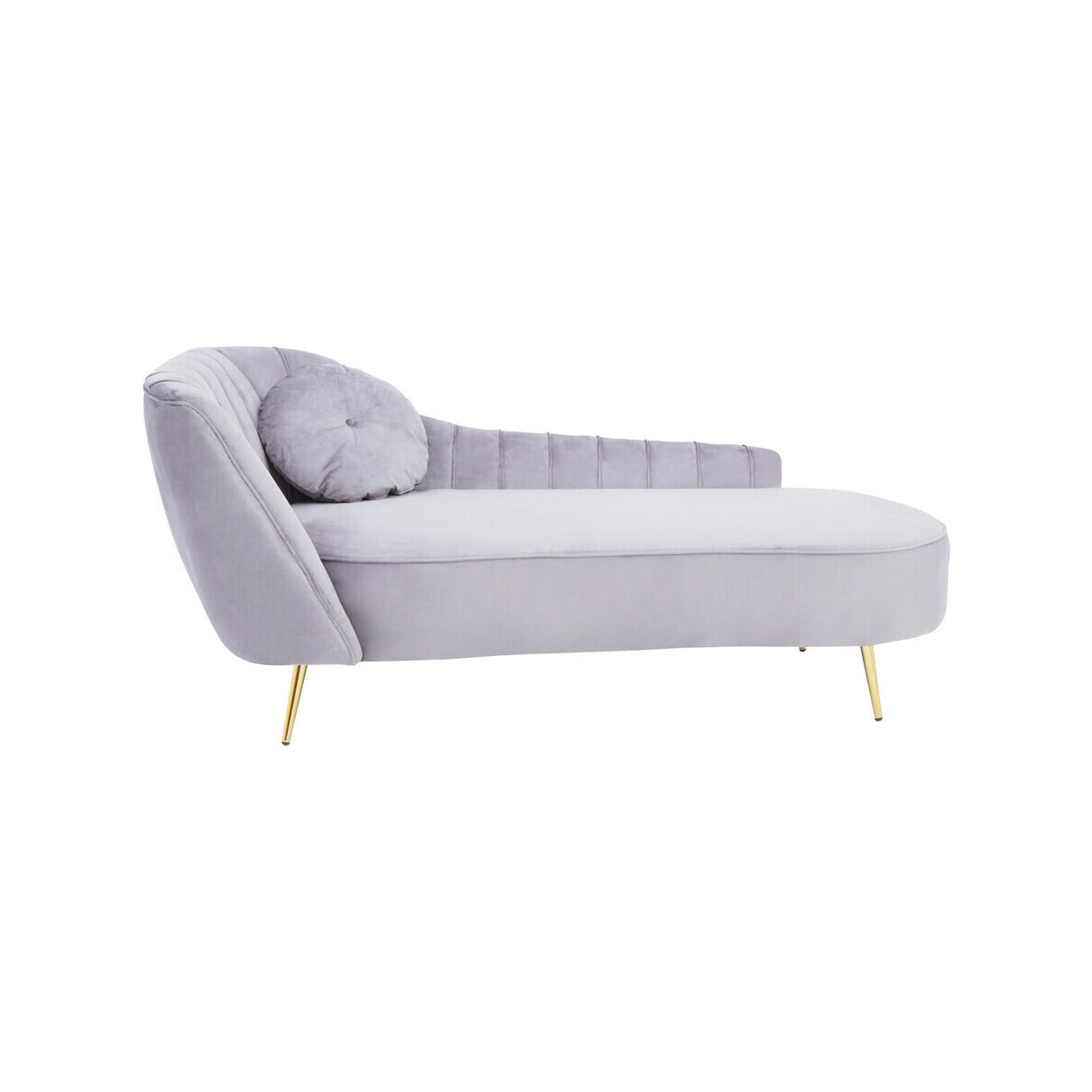 Felizia Grey Velvet Left Hand Chaise Lounge