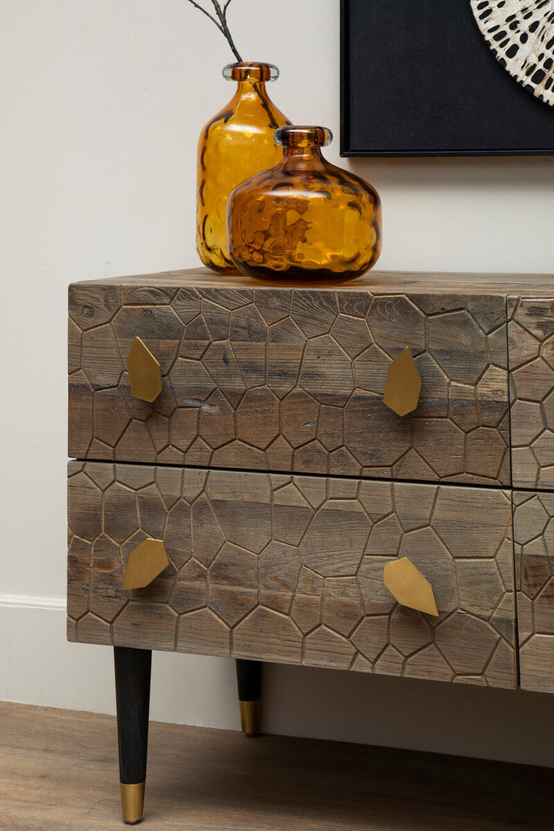 Malay Four Drawer Recycled Elm Wood Chest