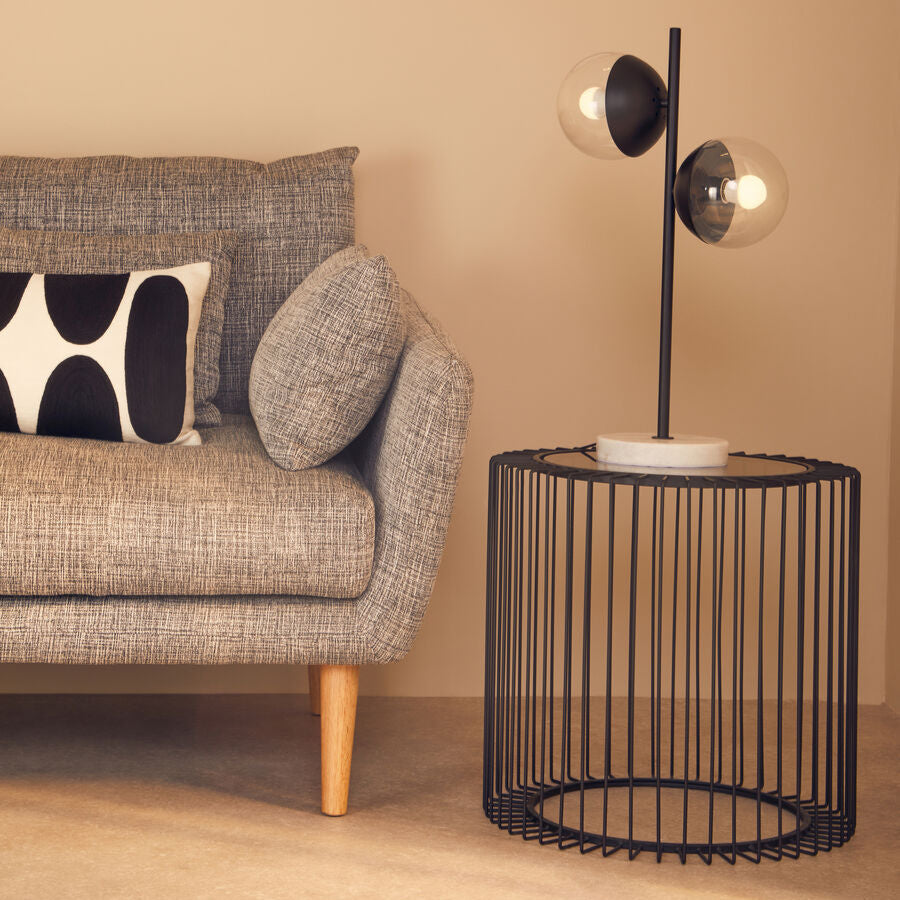 Trento Round End Table With Glass Top