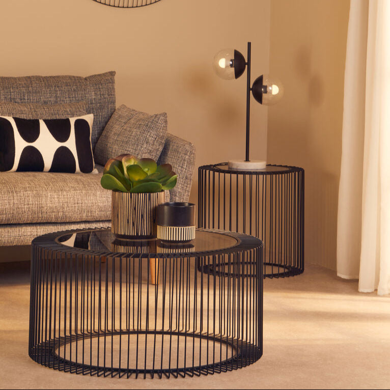 Trento Round Coffee Table With Glass Top