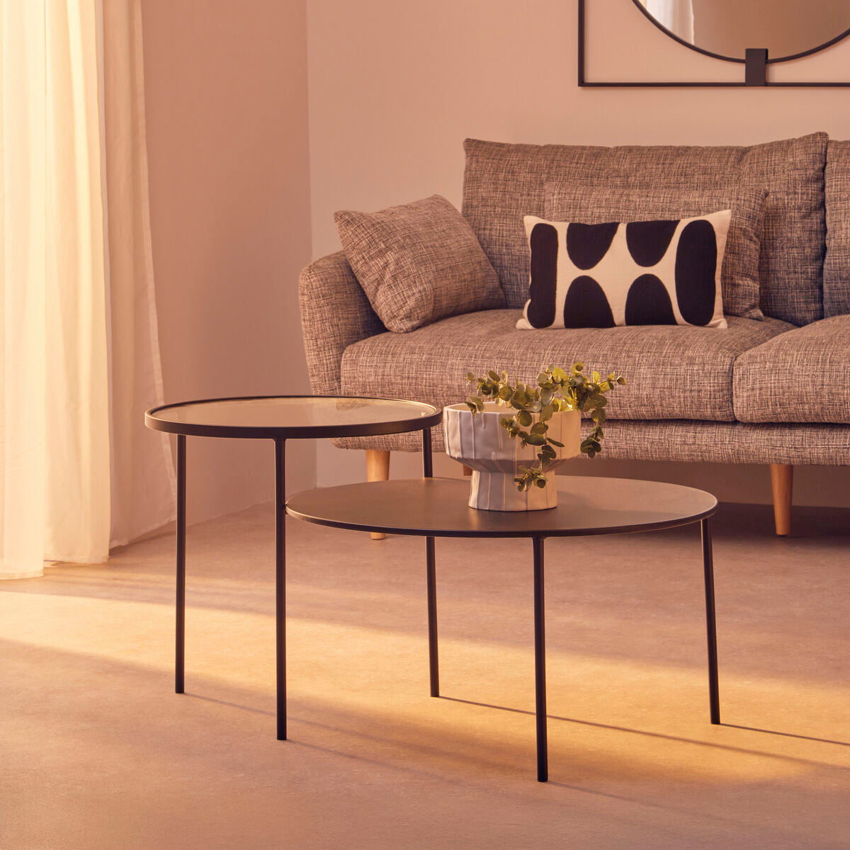 Trento Coffee Table With Glass And Metal Tops