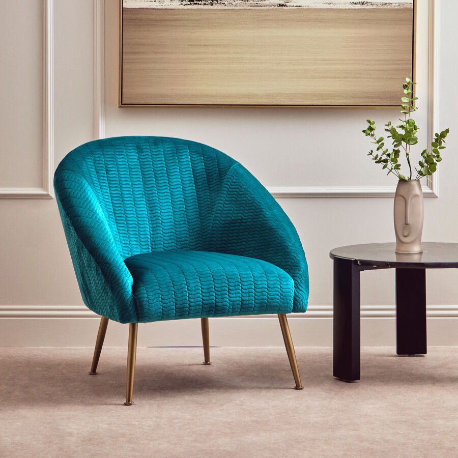 Tania Blue Velvet Occasional Chair