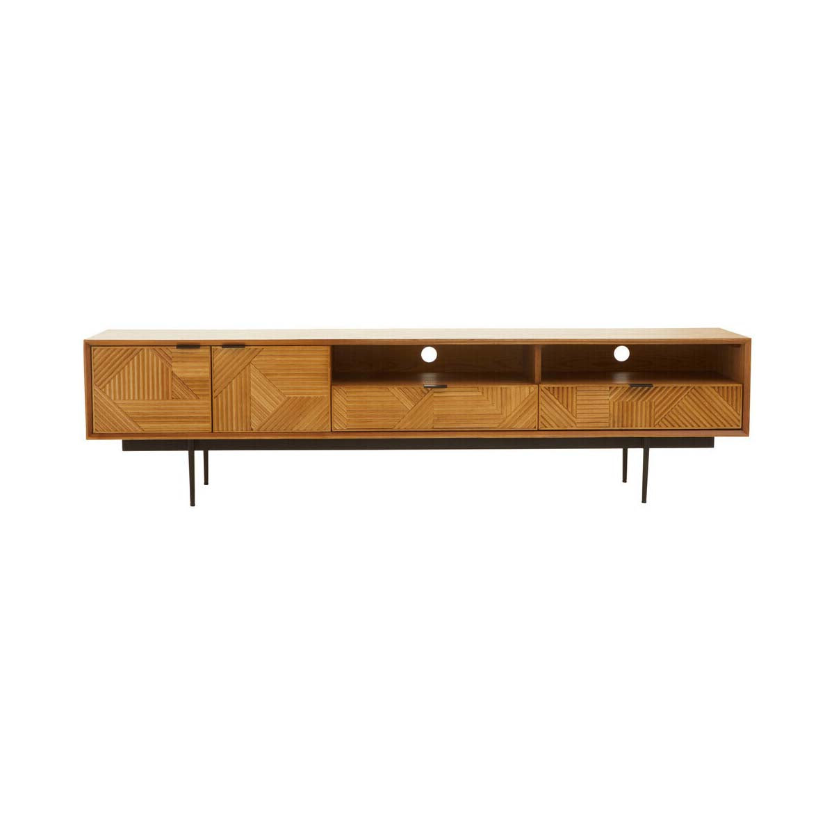 Jakara Natural Finish Wooden Media Unit