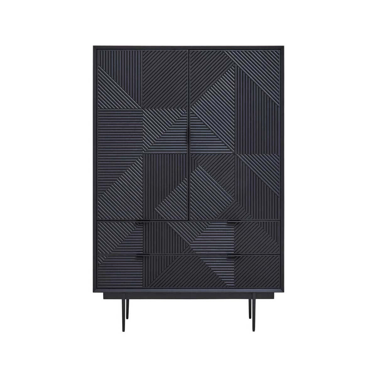 Jakara Black Finish Wooden Cabinet