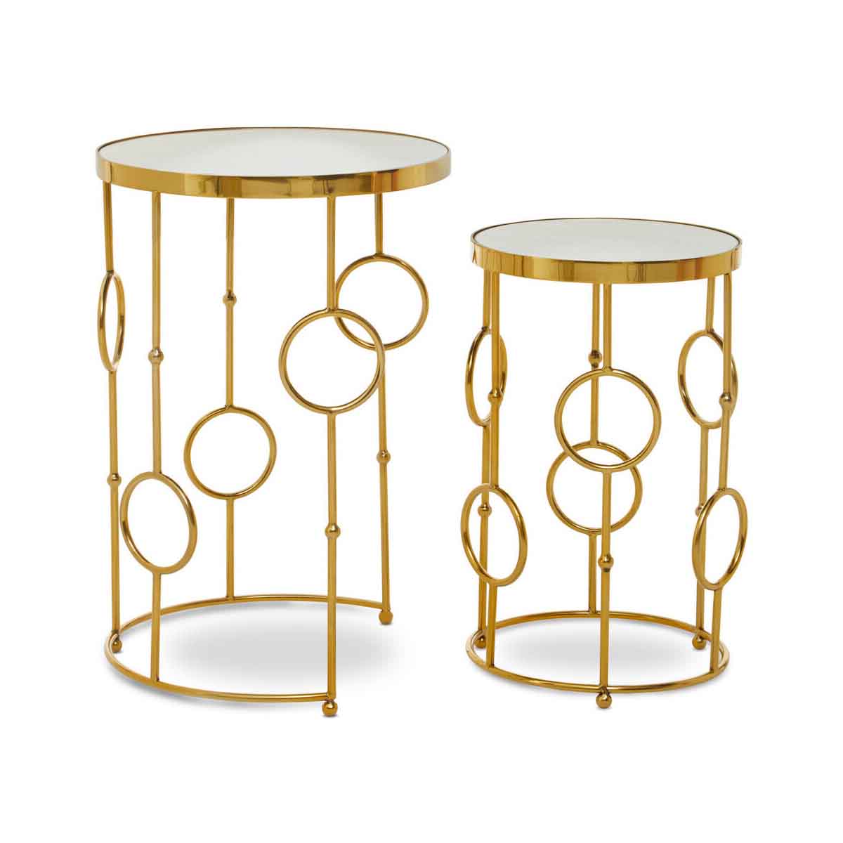 Rabia Set Of 2 Circle Pattern Side Table